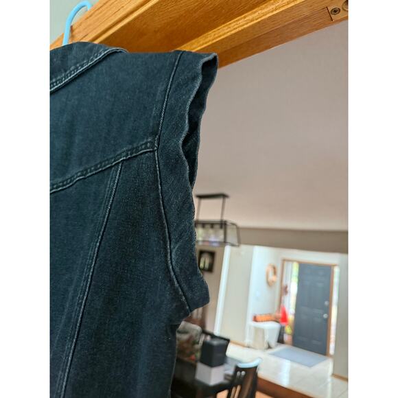 Dark gray wash vintage inspired sleeveless chore jacket women’s plus size 2X - Picture 7 of 10